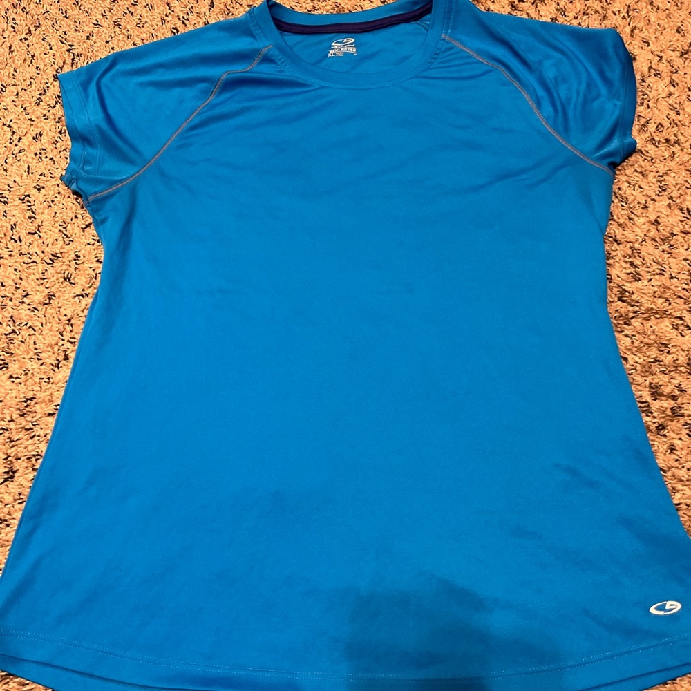 Women’s Champion Blue Athletic T-Shirt (Semi Fitted)